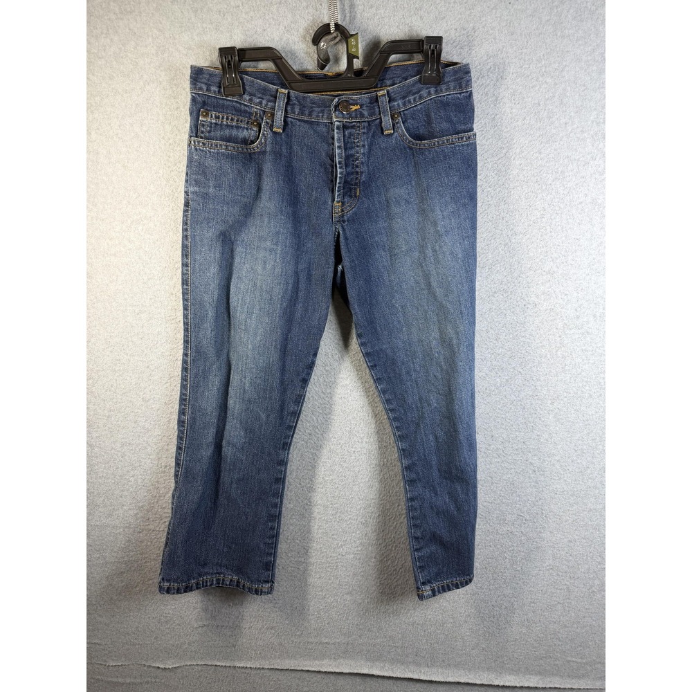 Abercrombie & Fitch Jeans Womens 4 Blue Capri Mid Rise 100% Cotton USA Denim